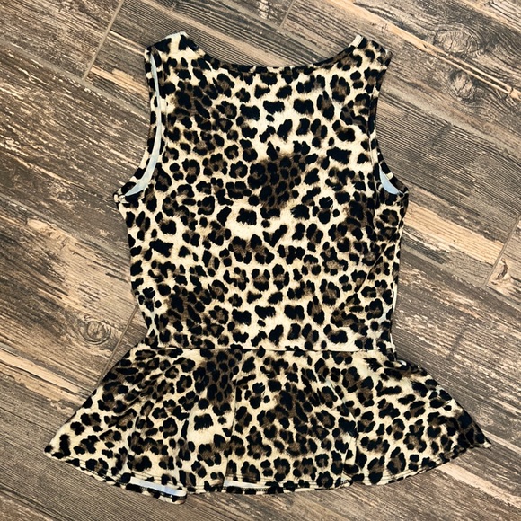 Soprano Sz L Animal Print Peplum Tank Top - Picture 2 of 6